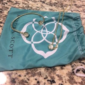 Kendra Scott gold necklace and bracelet